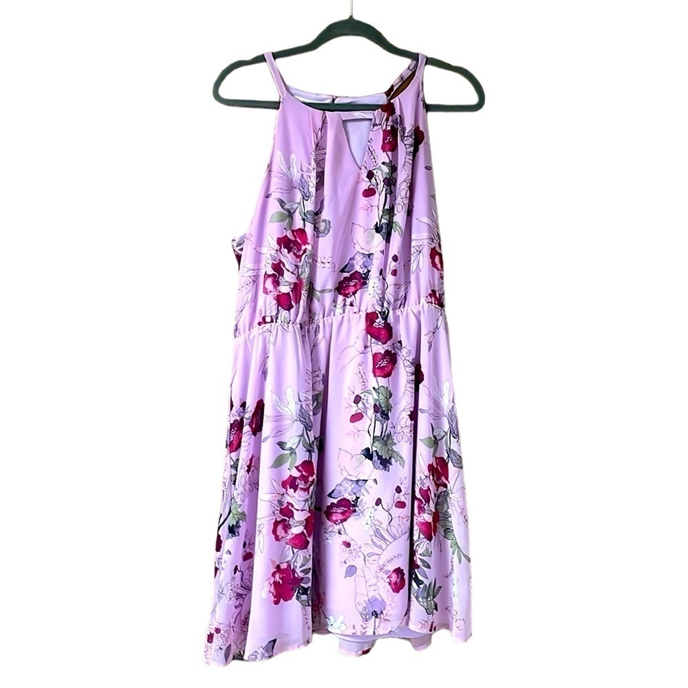 size XXL Maurice’s purple floral dress with cinch waste